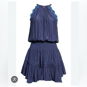 Ramy Brook
Women's Blue Rowan Blouson Halter Minidress